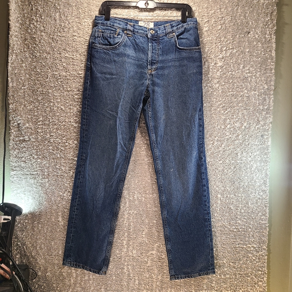 We The Free‎ People CRVY Siren Low Rise Straight Denim Jeans Size 28 Button Fly